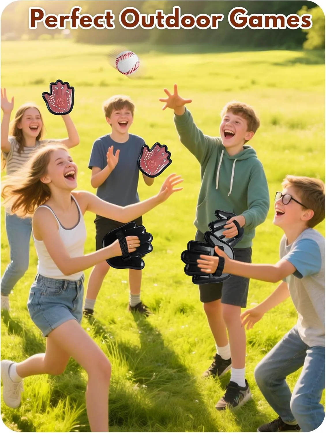 Toss and Catch Ball Game for Kids 3-8, Pool & Beach Ball Game, Outdoor Sports Toy with 2 Soft Sticky Balls & 2 Upgraded Paddles, Ages 3-8 