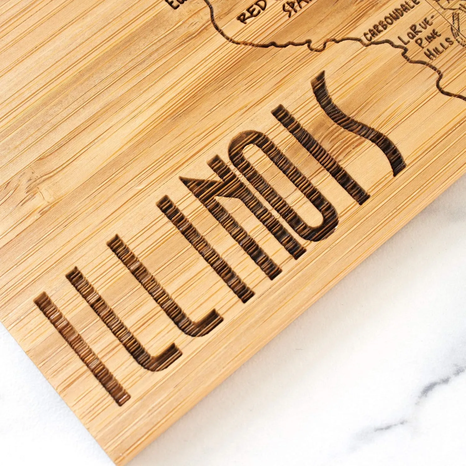 Totally Bamboo Illinois State Puzzle 4 Piece Bamboo Coaster Set with Case