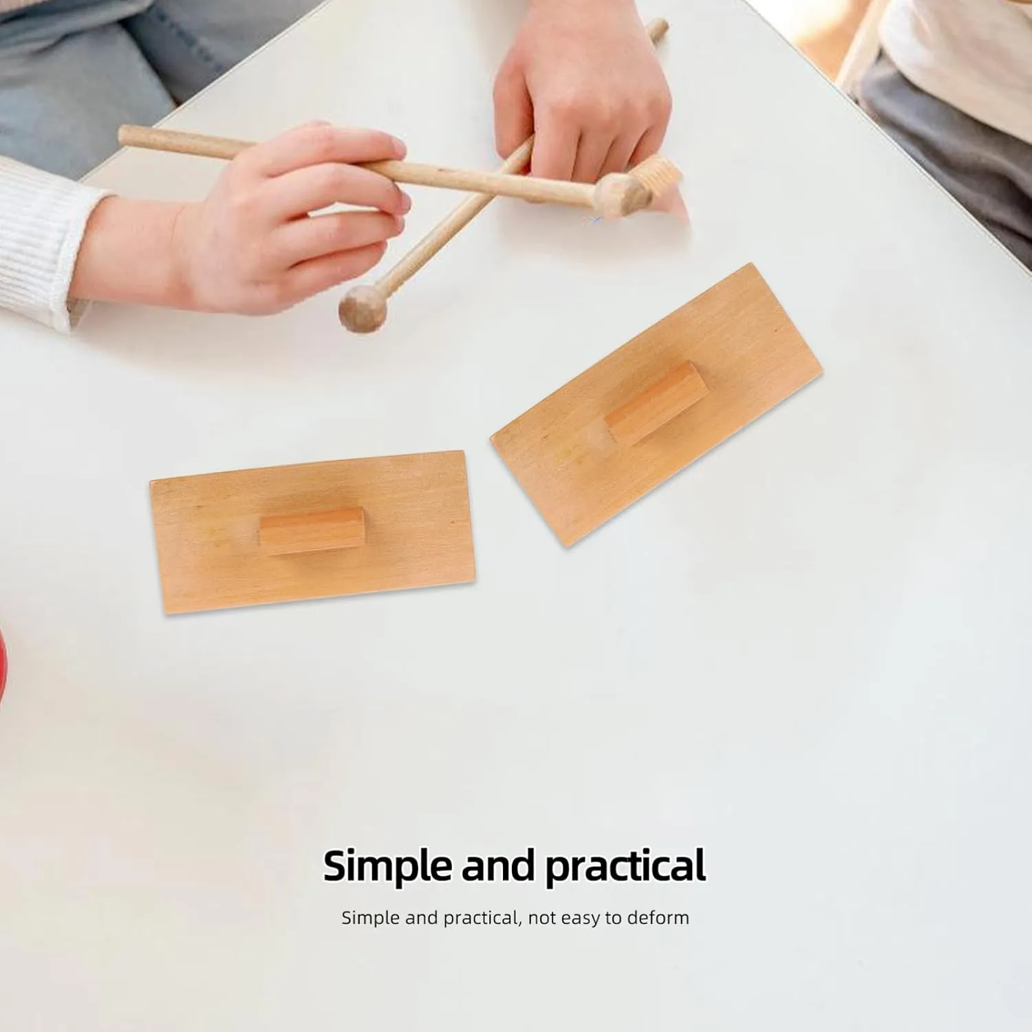 Totority 5 Pairs Wooden Soundboard Musical Instruments Percussion Toy Sand Block Musical Toys Sand Block Instrument Musical Instrument Toy Sand Toys for Beech Wood