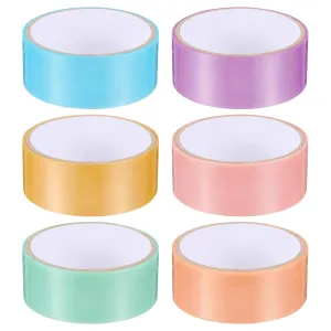 Toyvian 6 Rolls of Sticky Ball Tape Candy Color Decompression Adhesive Tape for Adults DIY Rainbow Ball Toy