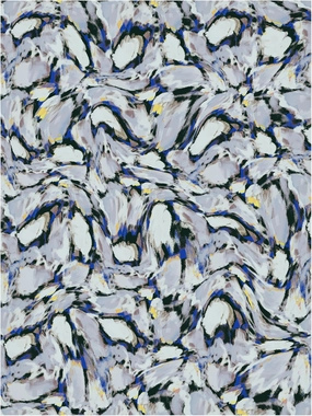 Trademark Fine Art Canvas Wall Art - Treechild 'Blue Ice Flowers Pattern' Wall Art for Living Room, Bedroom, or Office Décor 35 x 47 Inches