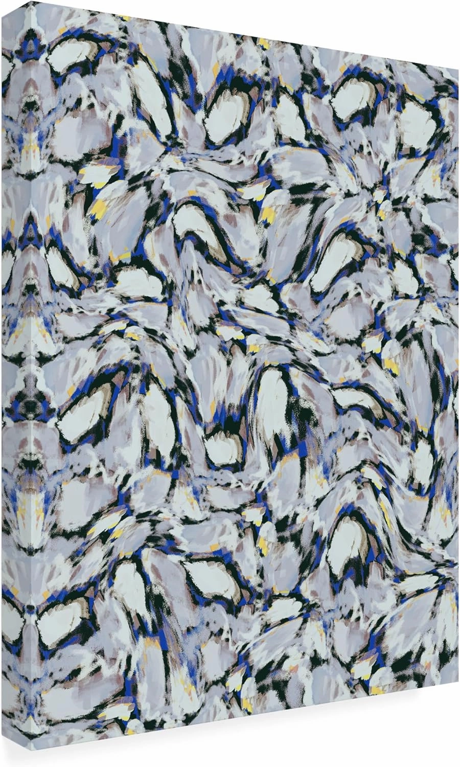Trademark Fine Art Canvas Wall Art - Treechild 'Blue Ice Flowers Pattern' Wall Art for Living Room, Bedroom, or Office Décor 35 x 47 Inches