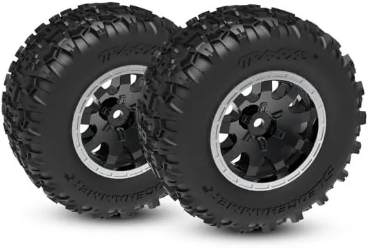 Traxxas 10770-STBLK - Mini Maxx Sledgehammer Pre-Glued Rear Tires (2), Satin