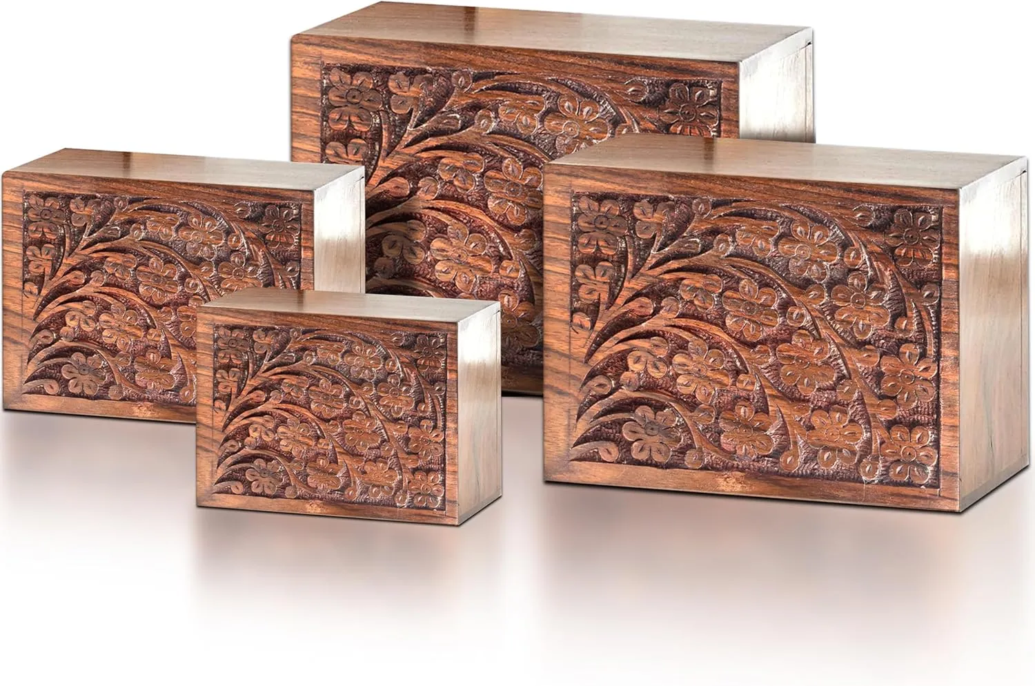 Tree of Life Wooden Keepsake Urn - Extra Small Fits 10 lbs Cremation Urns for Human Pet Ashes - Meaningful Memorial Adult Woo Box