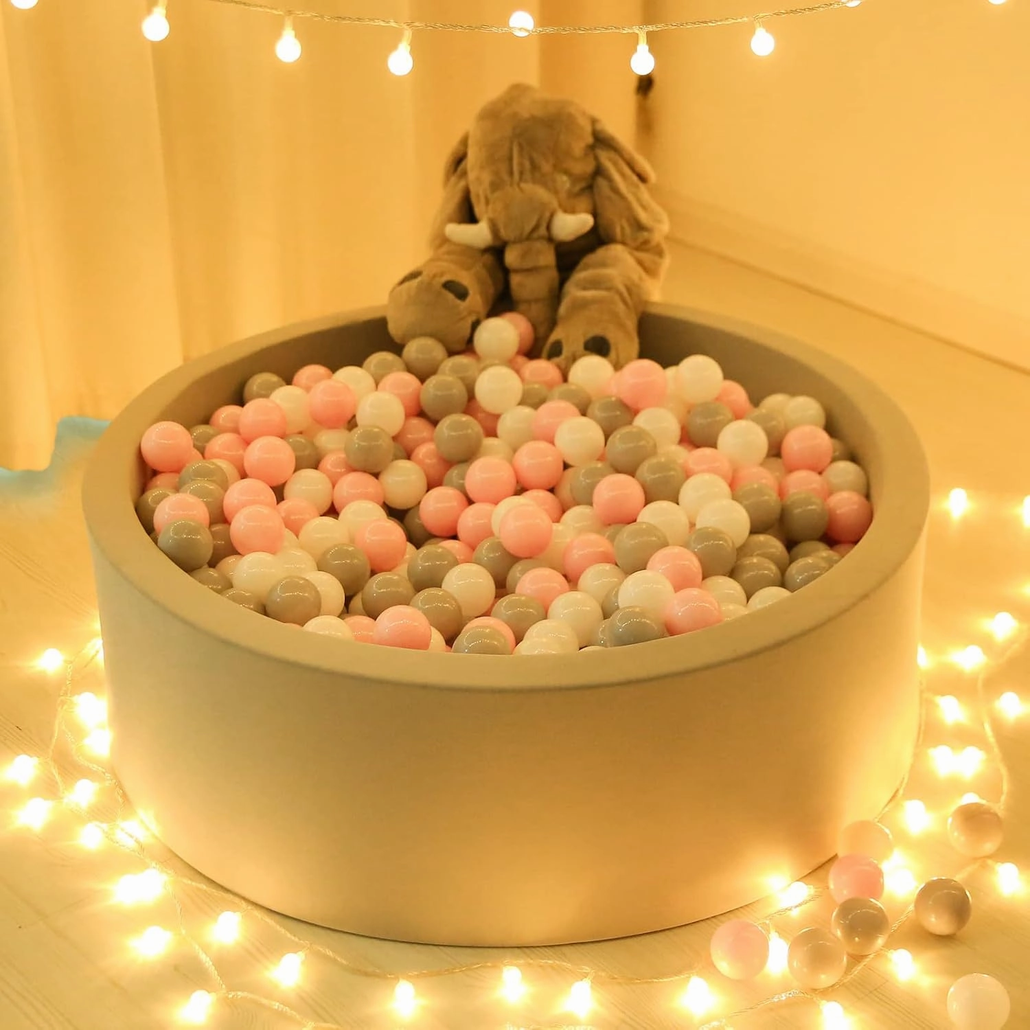 TRENDPLAY Plastic Balls for Ball Pits, Pack of 100 Hollow Balls, Perfect for Toddler Baby Pools,Party Decoration, 2.2 Inch 2.4 Inch 2.75 Inch