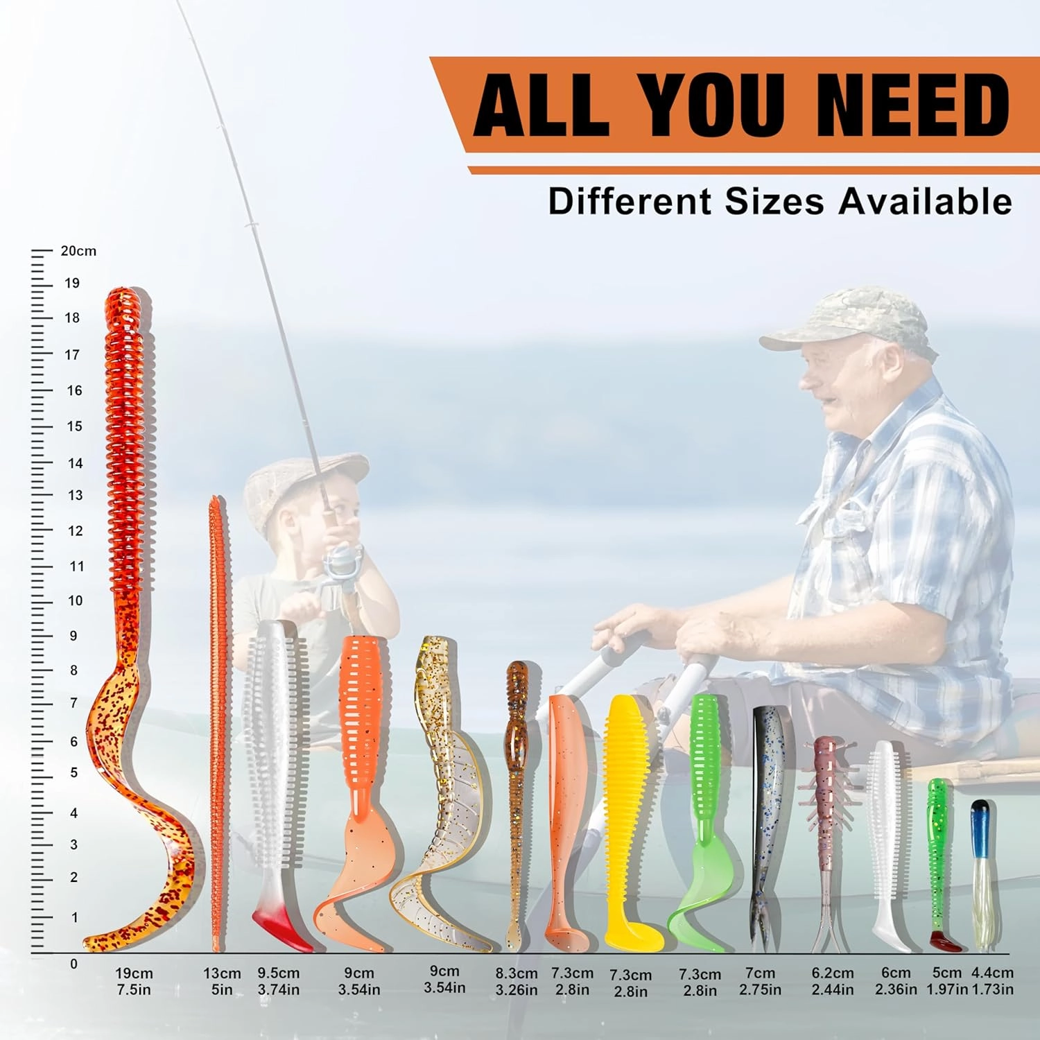 TRUSCEND Widely Used Fishing Lures & Tackle Kit Worth Ever Penny, Selected Fishing Kit for Starter Freshwater Saltwater, Economic/Giftable/Premium Fishing Gear Set Available, for Family