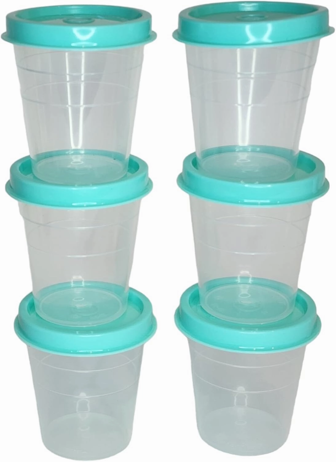 Tupperware Tupper Minis Classic Sheer Midgets Set in Natural with Aqua Seal