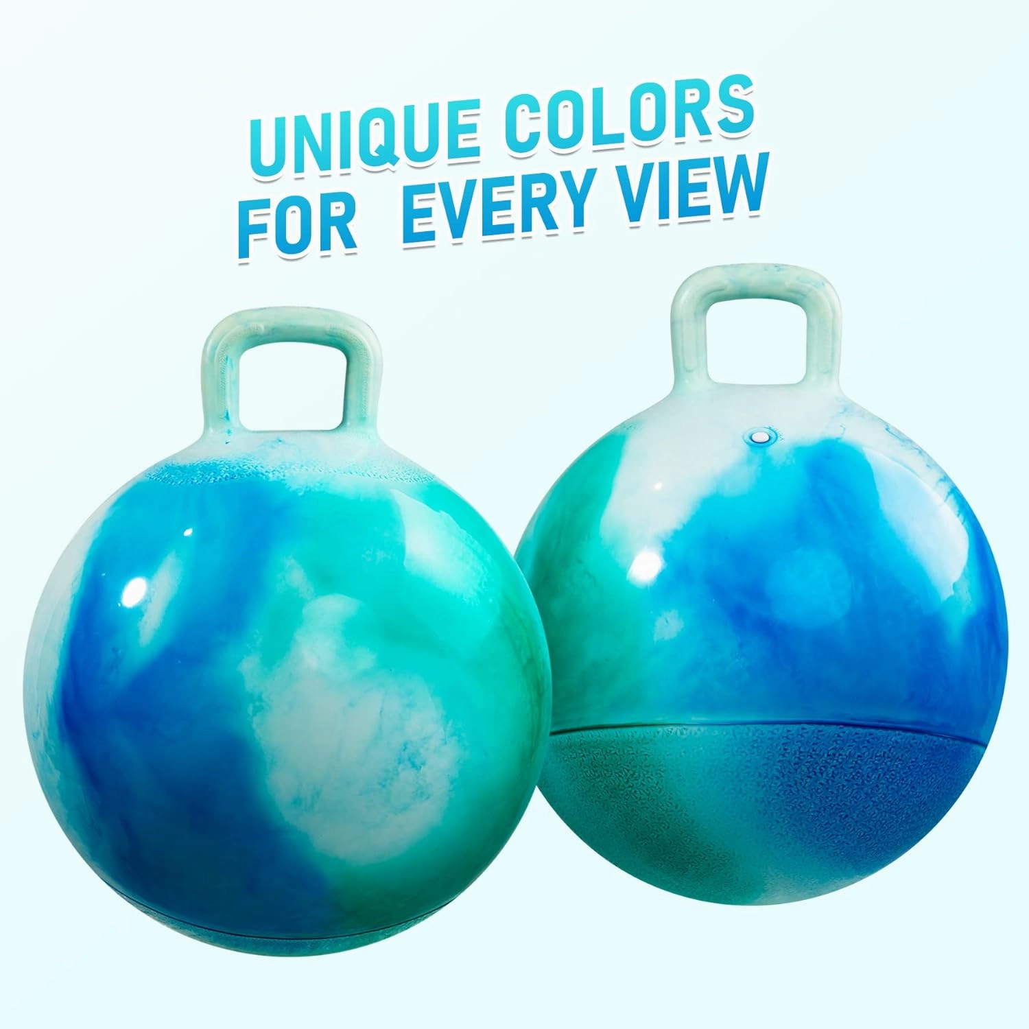 U&C Planet Hopper Ball 18 inches Bouncy Ball with Handle for Kids Age 3-6 Hoppity Hop Sit and Bounce Jumping Hopping Ball with Pump and Gift Box Great Gift for Birthday Christmas, Clouds
