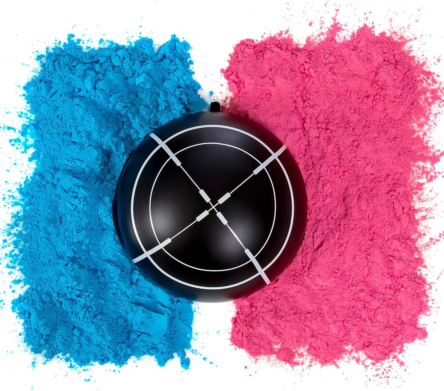 Ultimate Party Supplies Gender Reveal Black Target Ball | Pink & Blue Kit | Powder 6 Inch Shooting Ball | Gender Reveal Party Ideas