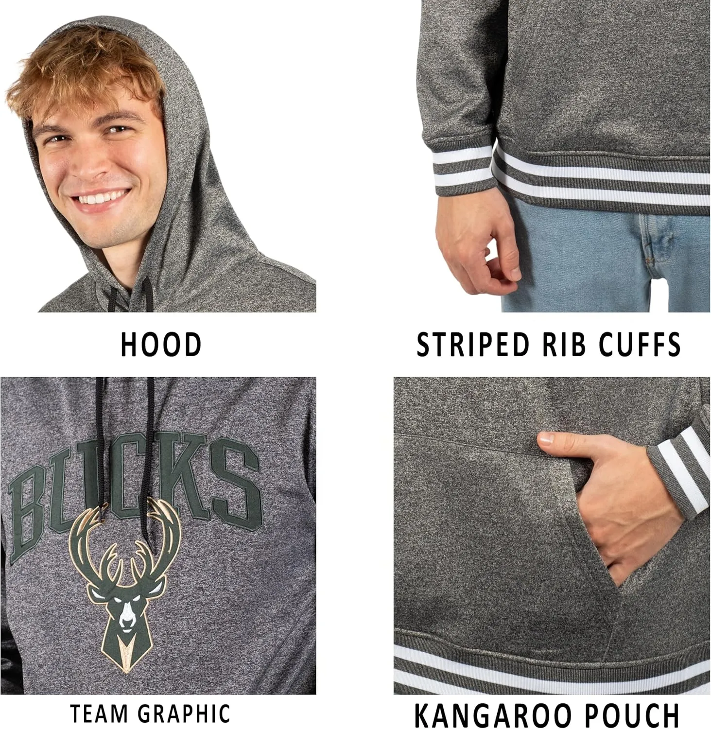 Ultra Game Adult's NBA Official Soft Fleece Hoodie Pullover Sweatshirt