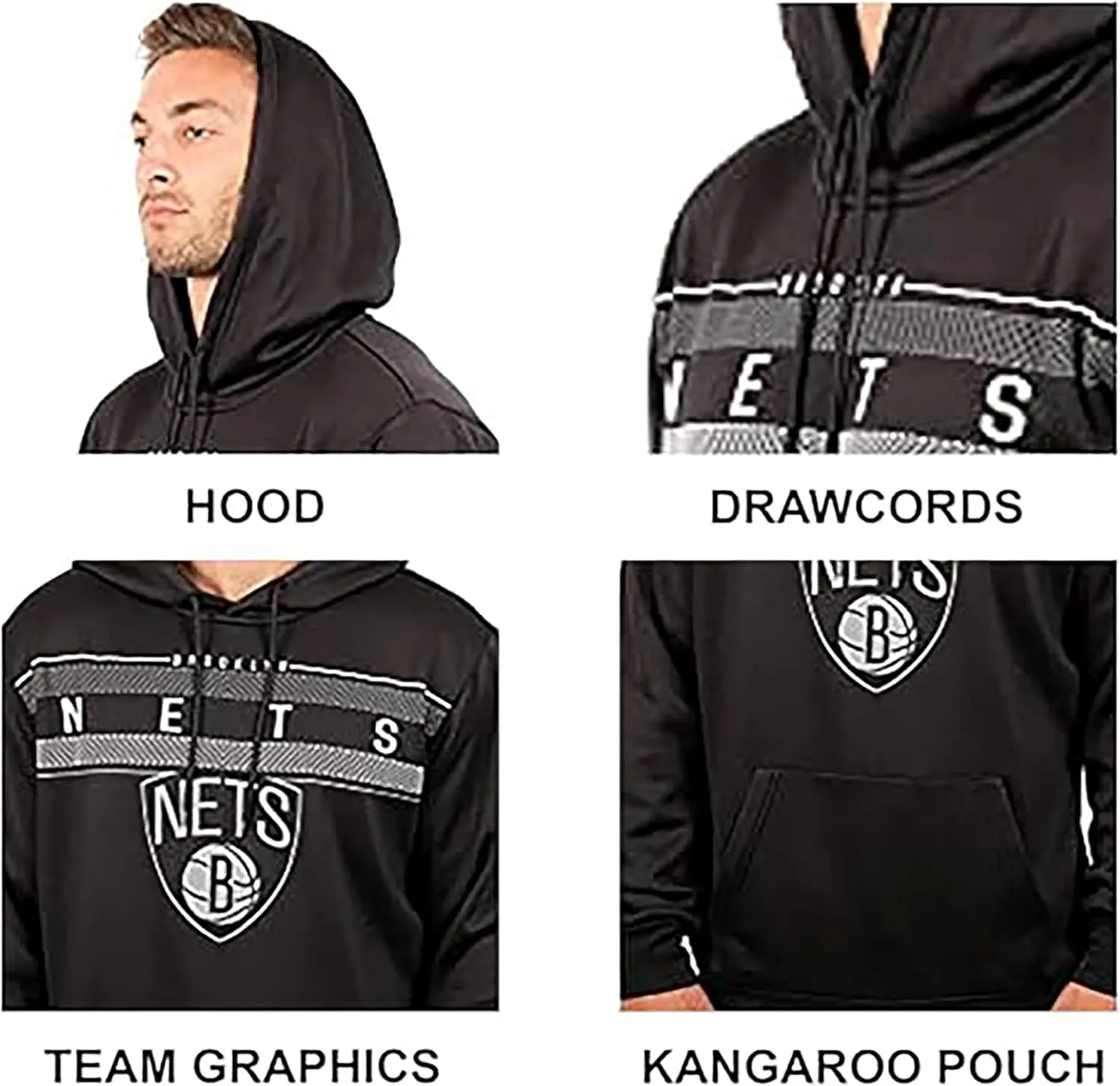 Ultra Game Adults NBA Official Super Soft Midtown Hoodie Pullover Sweatshirt