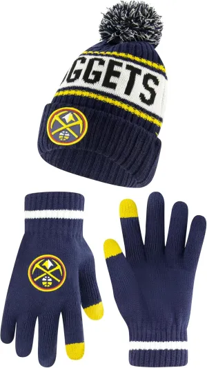 Ultra Game Adult's NBA Official Super Soft Winter Beanie Knit Hat with Extra Warm Touch Screen Gloves