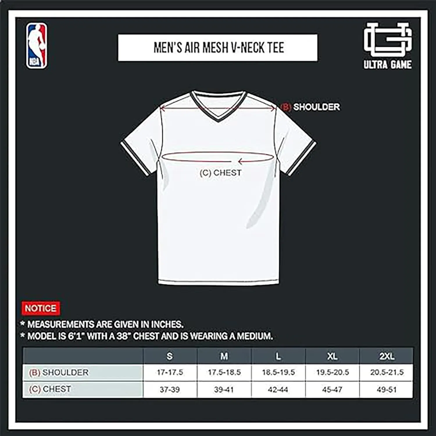 Ultra Game Men's Game Time Soft Mesh Short Sleeve V-Neck Tee Shirt