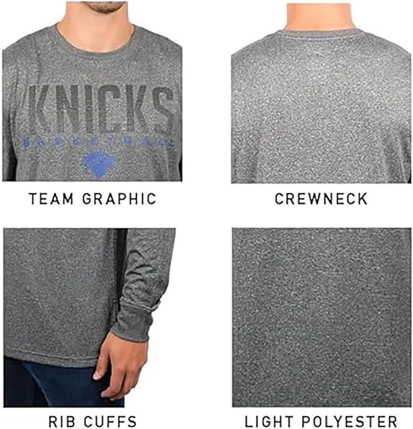 Ultra Game Men's NBA Official Super Soft Game Day Long Sleeve T-Shirt