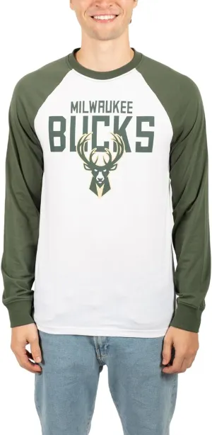 Ultra Game Men's NBA Official Super Soft Raglan Baseball T-Shirt