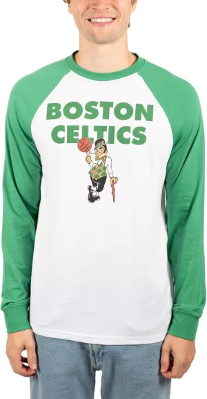 Ultra Game Men's NBA Official Super Soft Raglan Baseball T-Shirt