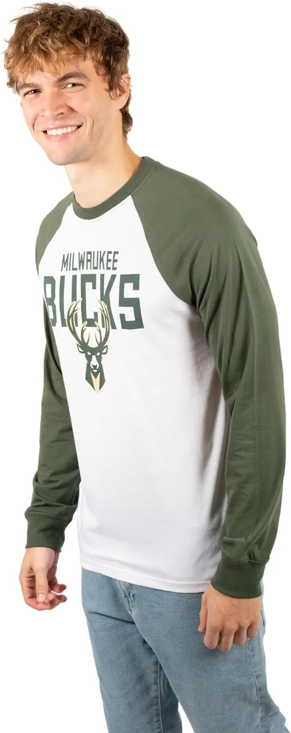 Ultra Game Men's NBA Official Super Soft Raglan Baseball T-Shirt