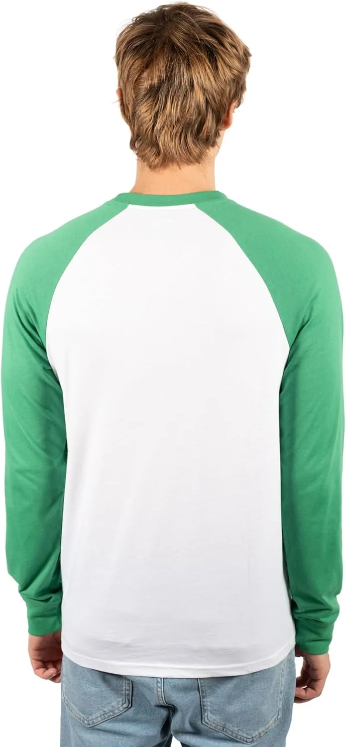 Ultra Game Men's NBA Official Super Soft Raglan Baseball T-Shirt