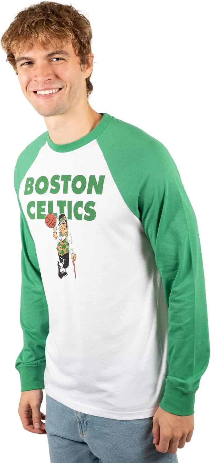 Ultra Game Men's NBA Official Super Soft Raglan Baseball T-Shirt