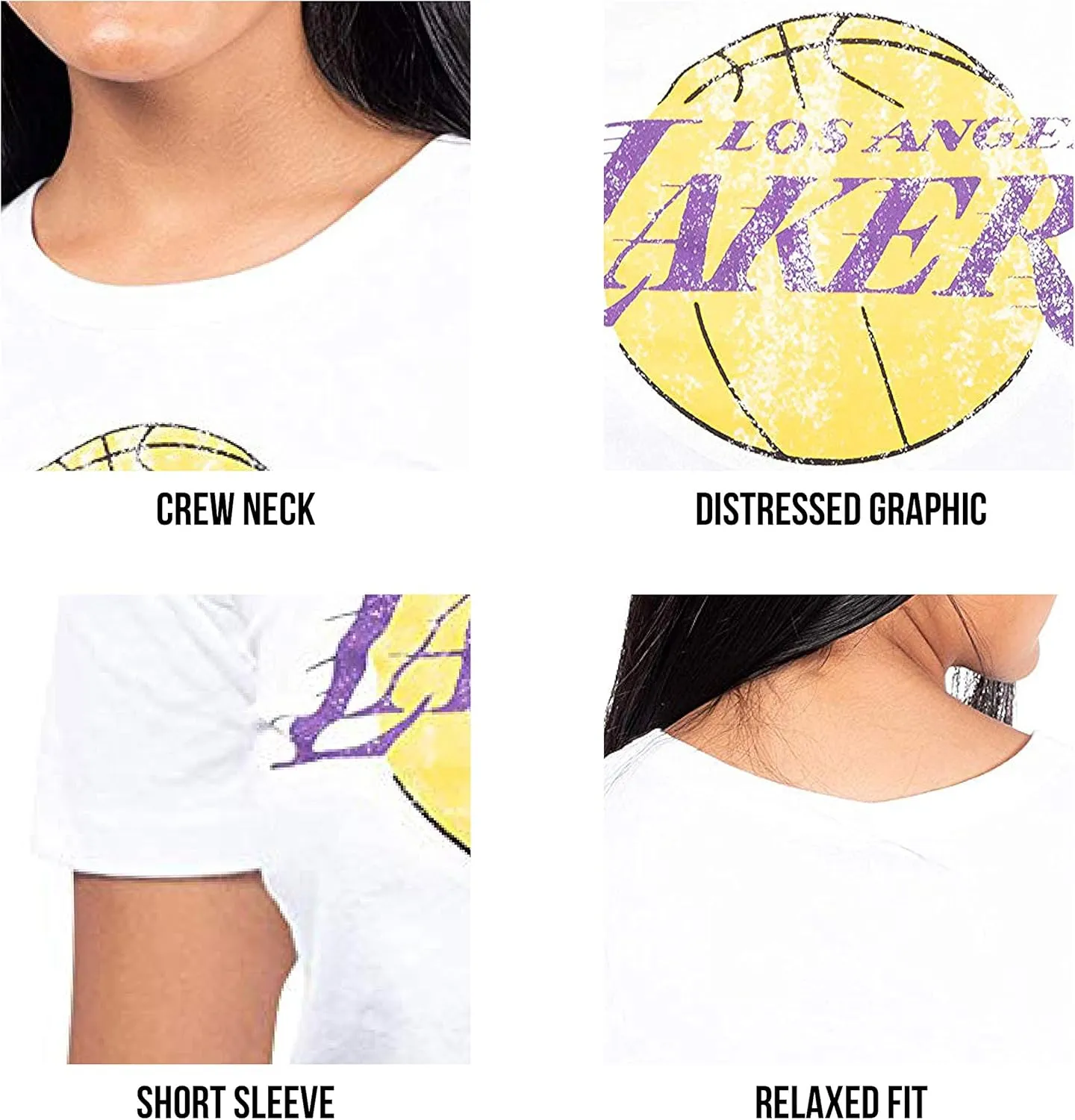 Ultra Game Women's NBA Official Soft Vintage Distressed Graphics T-Shirt