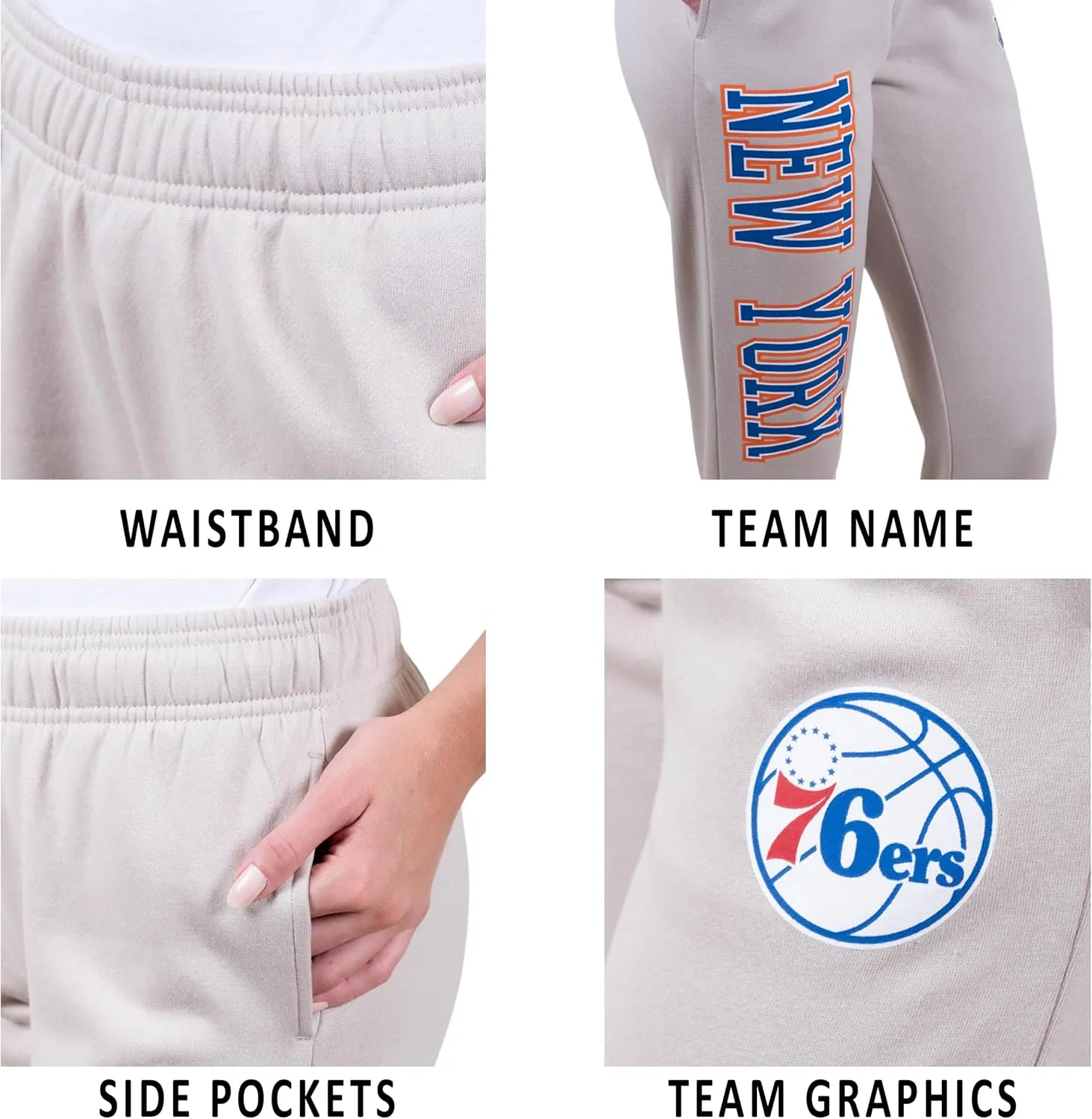 Ultra Game Women's NBA Official Super Soft Active Fleece Sweatpants Joggers