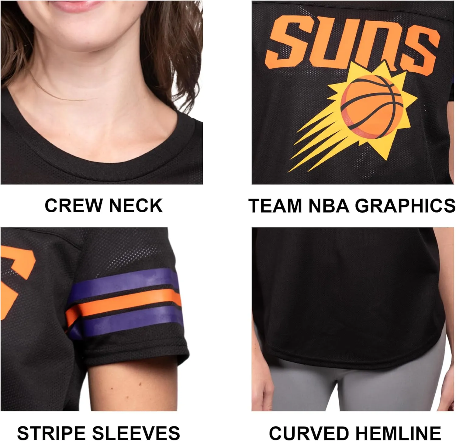 Ultra Game Women's NBA Official Super Soft Mesh T-Shirt
