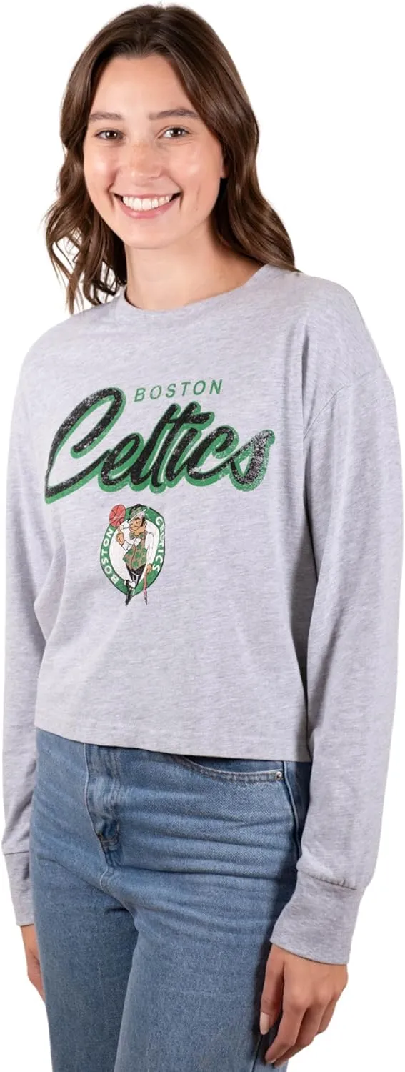 Ultra Game Women's NBA Super Soft Crop Top Pullover Sweatshirt