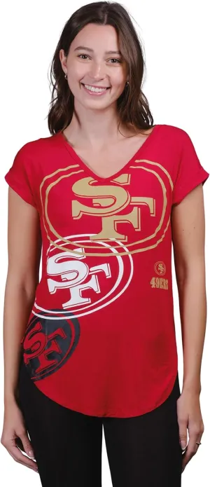 Ultra Game Women’s NFL Official Super Soft Modal Vintage V-Neck T-Shirt