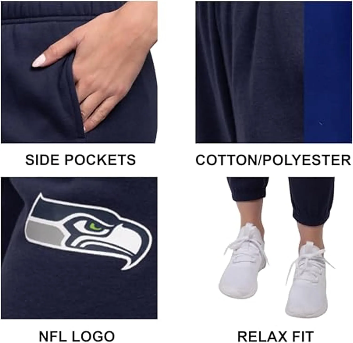 Ultra Game Women's NFL Official Super Soft Sweatpants Joggers Lounge Pants Pajamas