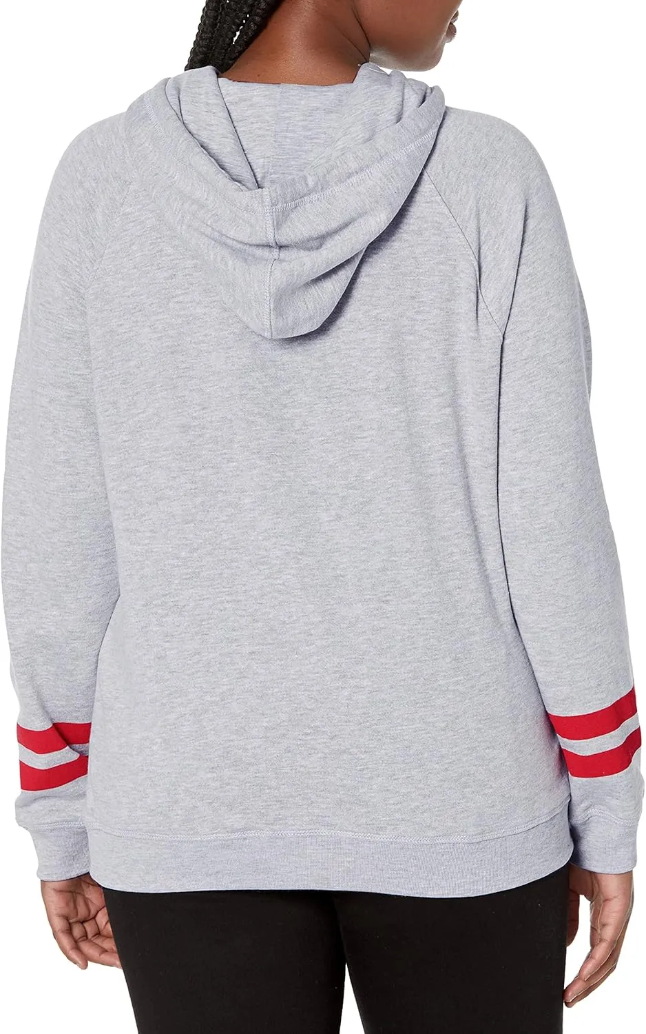 Ultra Game Women's Soft Fleece Pullover Hoodie Sweatshirt with Varsity Stripe