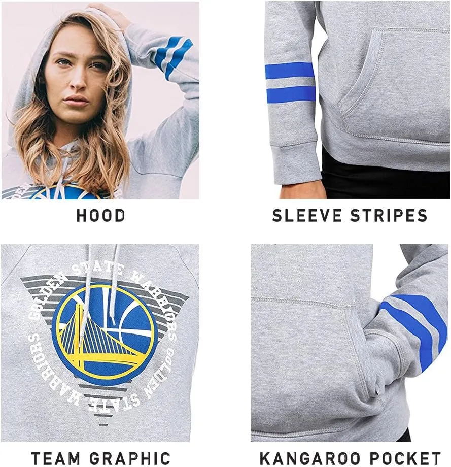 Ultra Game Women's Soft Fleece Pullover Hoodie Sweatshirt with Varsity Stripe