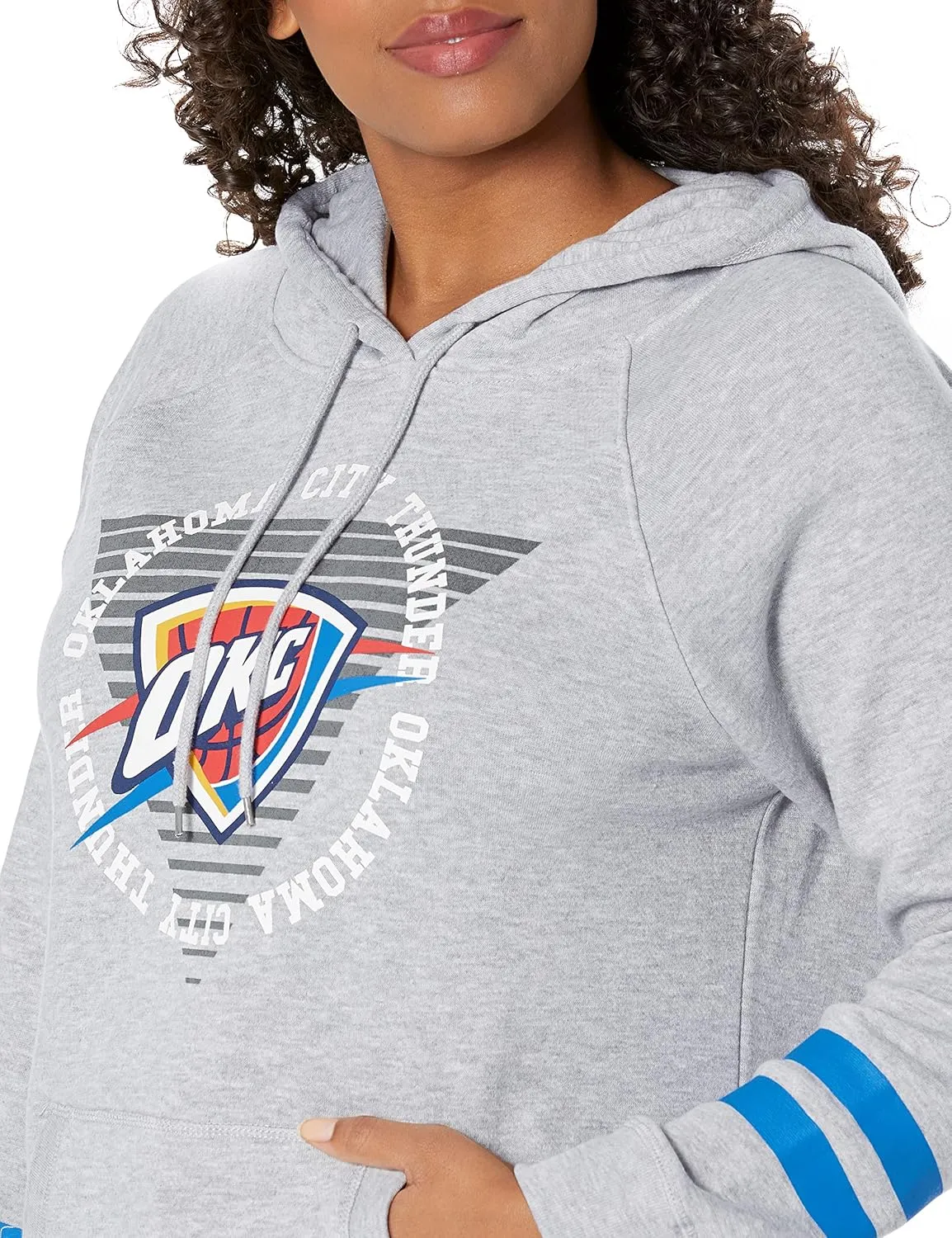 Ultra Game Women's Soft Fleece Pullover Hoodie Sweatshirt with Varsity Stripe