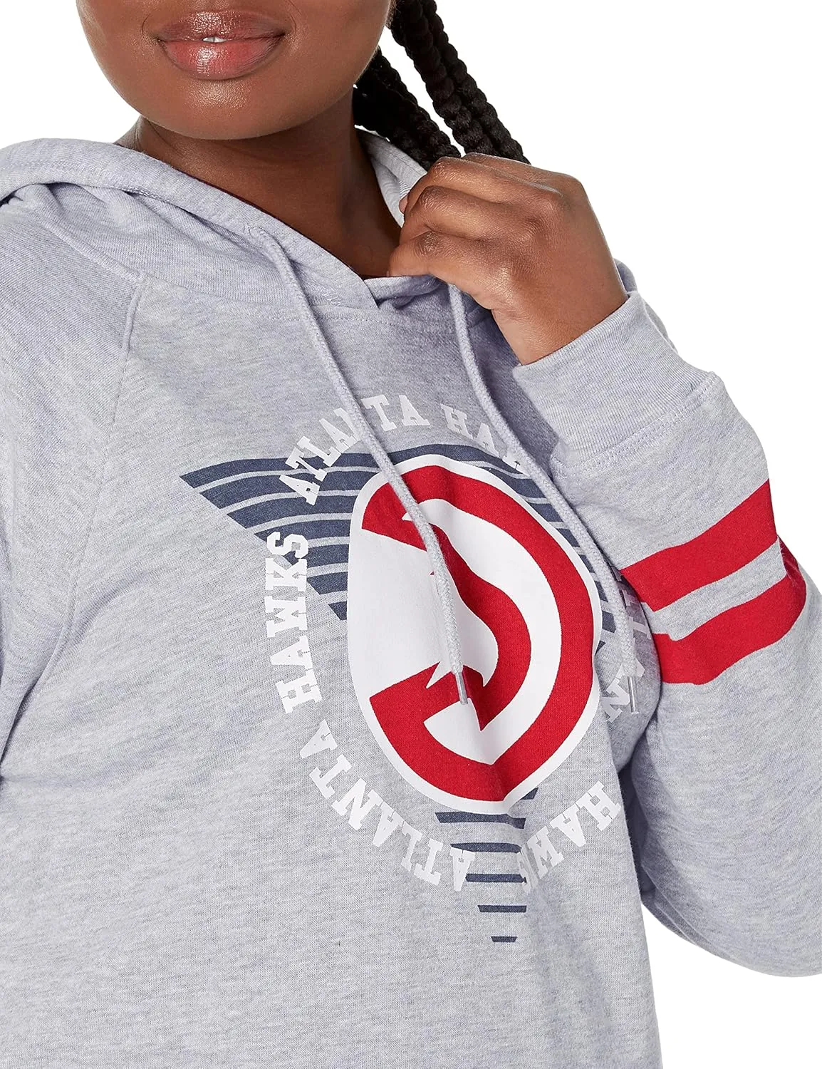 Ultra Game Women's Soft Fleece Pullover Hoodie Sweatshirt with Varsity Stripe