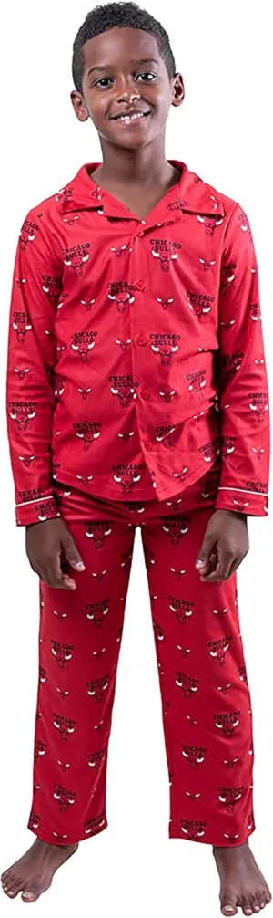 Ultra Game Youth NBA Official 2-Piece Super Soft Button Down Pajamas Set
