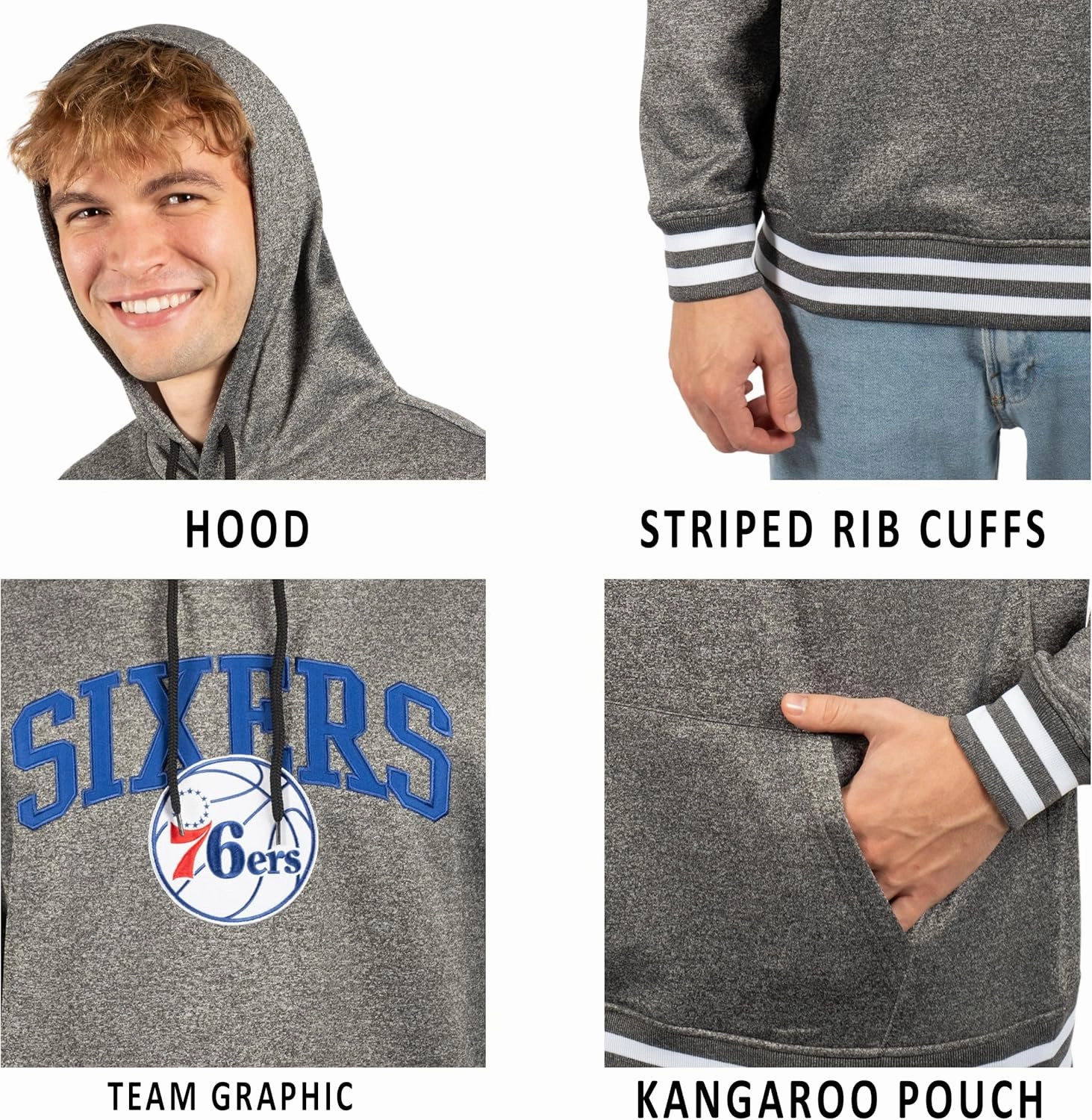 Ultra Game Adult's NBA Official Soft Fleece Hoodie Pullover Sweatshirt