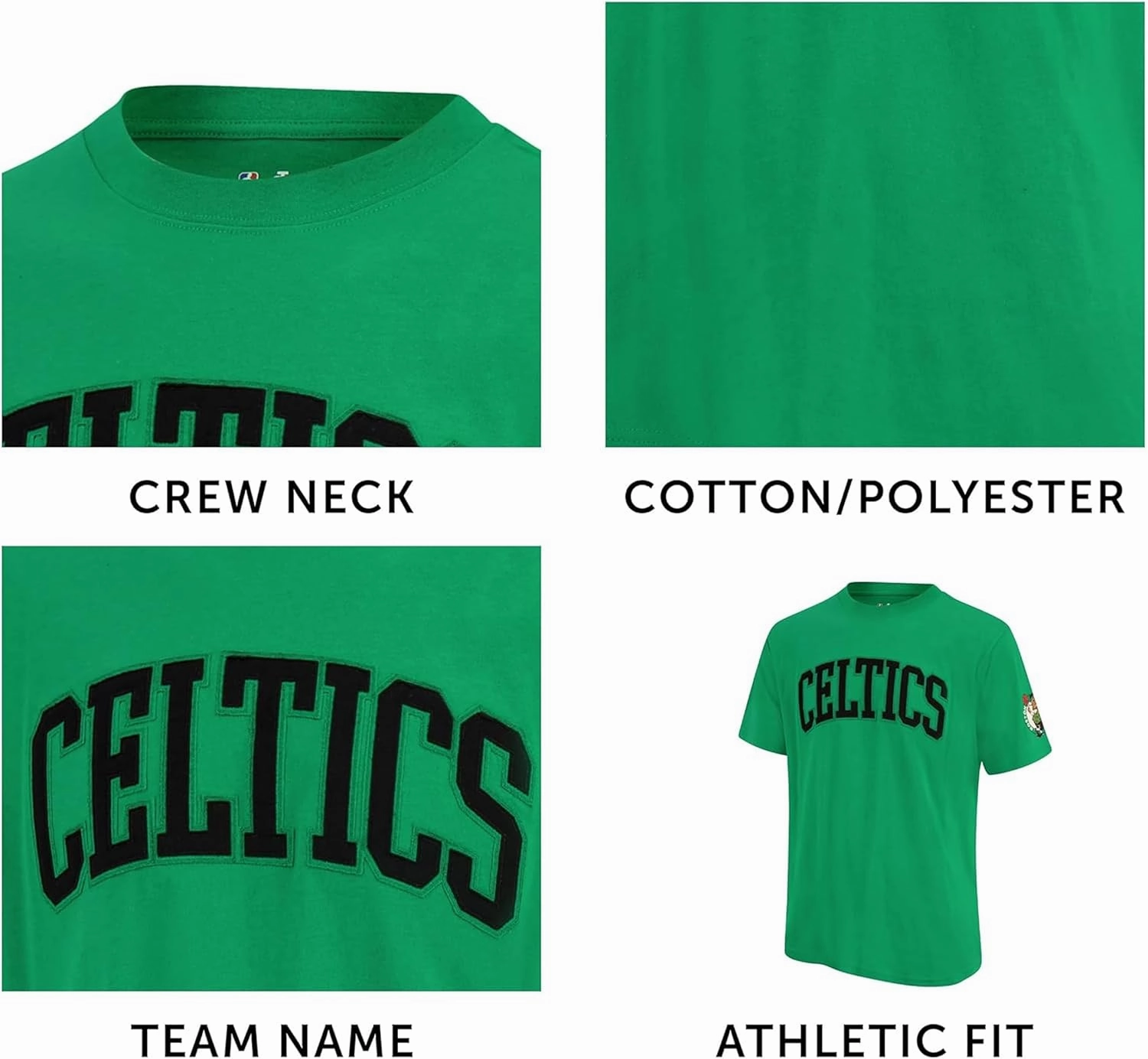 Ultra Game Men's NBA Official Embroidered Letters Super Soft T-Shirt