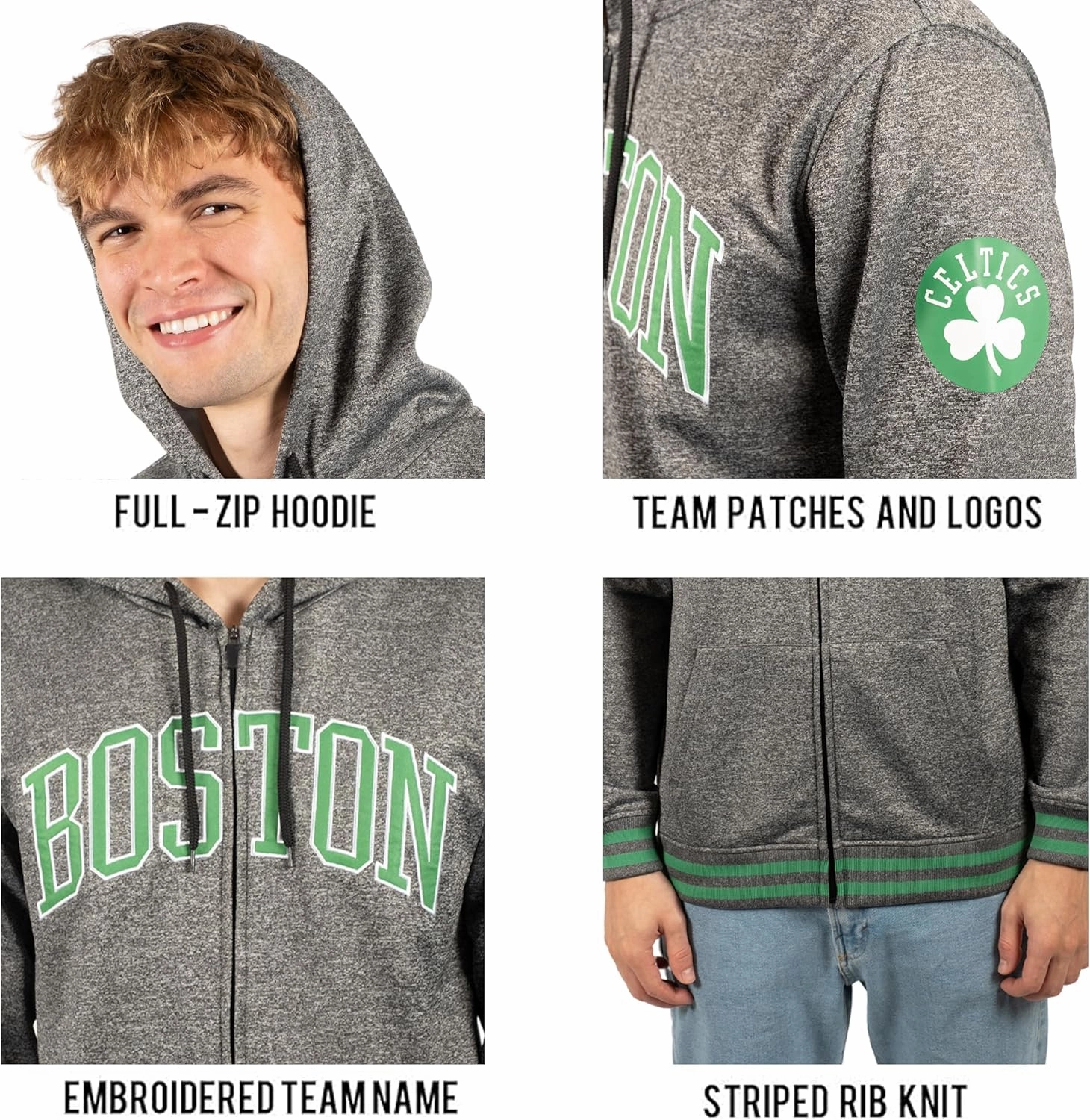 Ultra Game Men's NBA Official MVP Super Soft Full Zip Hoodie Sweatshirt