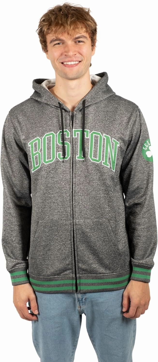 Ultra Game Men's NBA Official MVP Super Soft Full Zip Hoodie Sweatshirt