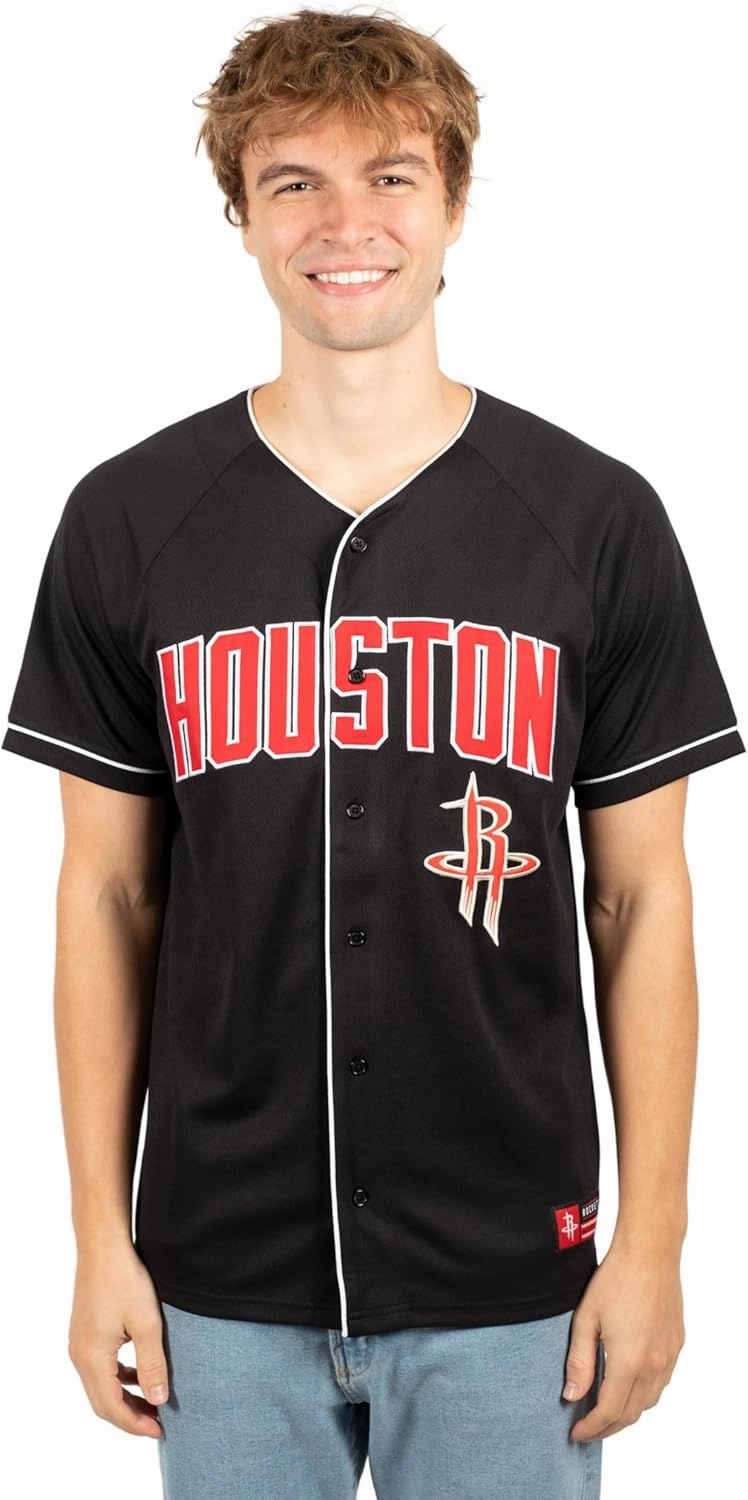 Ultra Game Men's NBA Official Super Soft Button Down Baseball Shirt