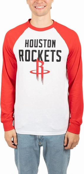 Ultra Game Men's NBA Official Super Soft Raglan Baseball T-Shirt