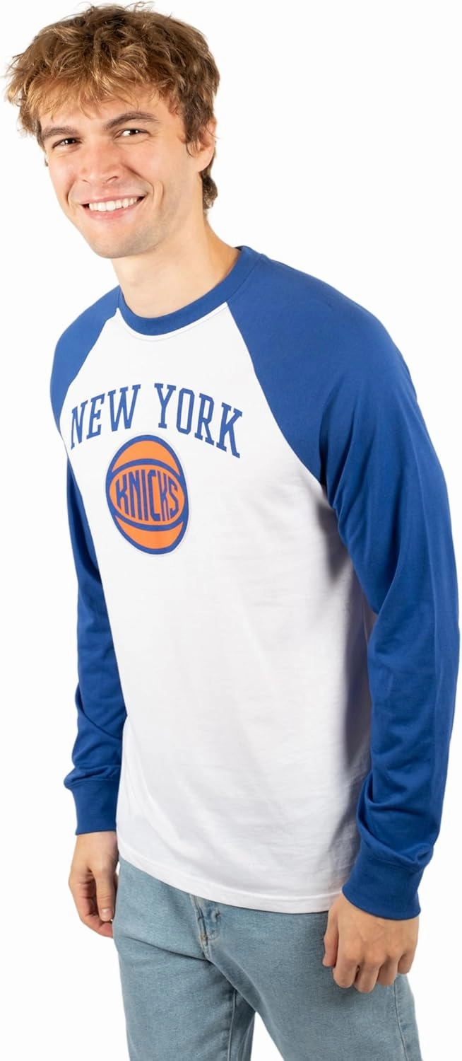 Ultra Game Men's NBA Official Super Soft Raglan Baseball T-Shirt