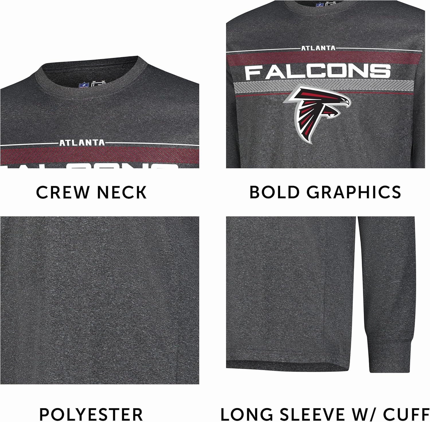 Ultra Game Men's NFL Official Super Soft Game Day Long Sleeve T-Shirt