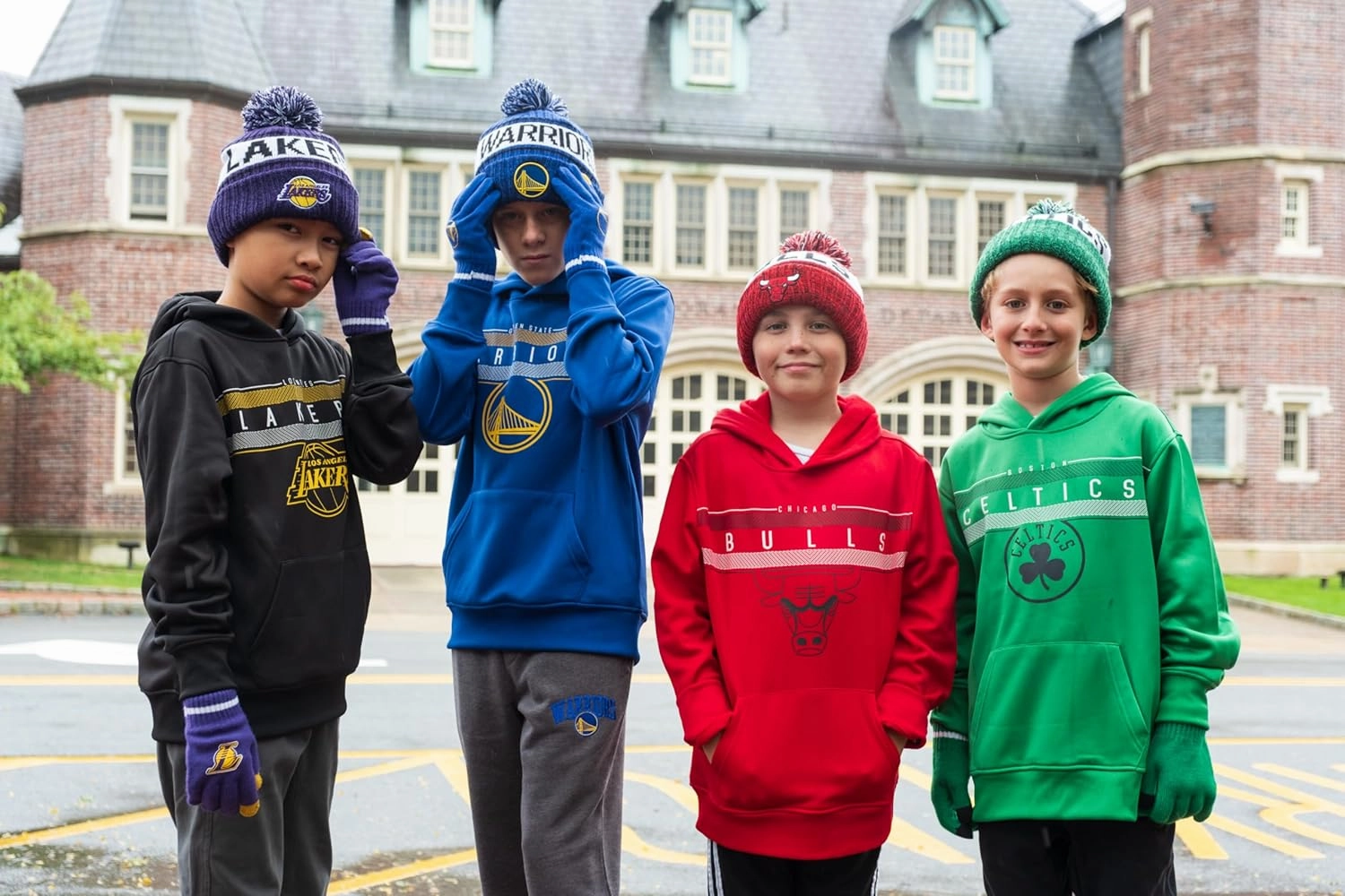 Ultra Game NBA Boys Girls Super Soft Winter Beanie Knit Hat With Extra Warm Touch Screen Gloves