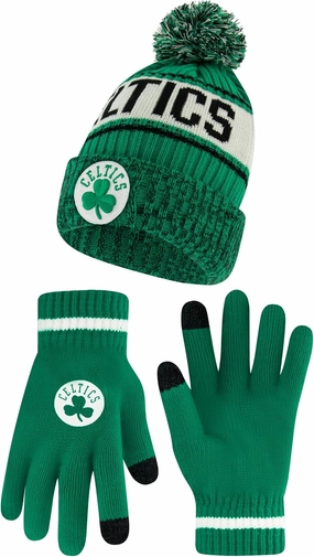 Ultra Game NBA Boys Girls Super Soft Winter Beanie Knit Hat With Extra Warm Touch Screen Gloves