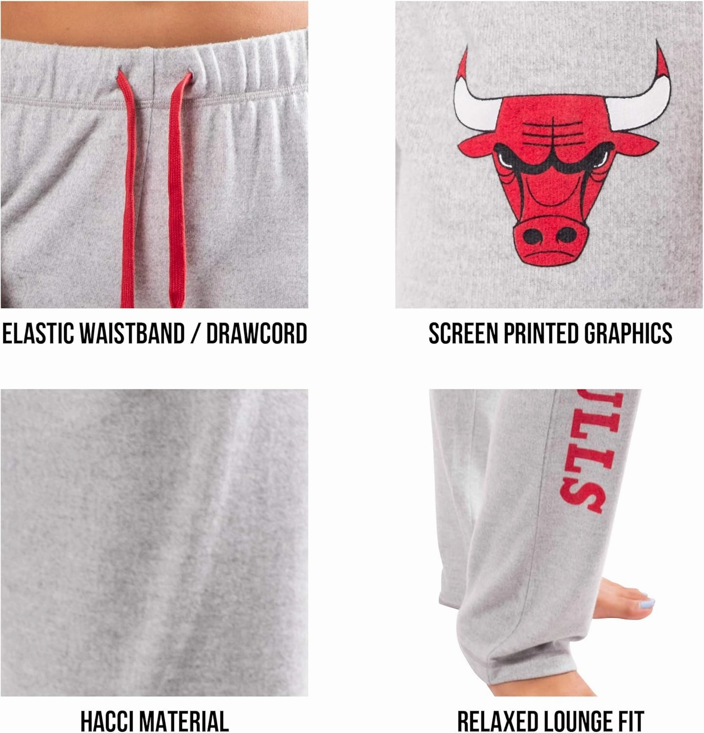 Ultra Game NBA Women's Sleepwear Super Soft Hacci Pajama Loungewear Pants