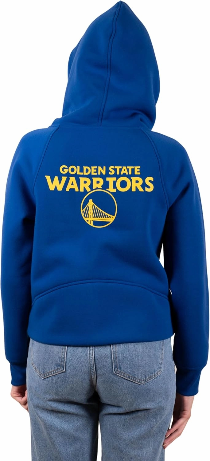 Ultra Game Women's NBA Official Super Soft Crop Top Full Zip Hoodie Sweatshirt