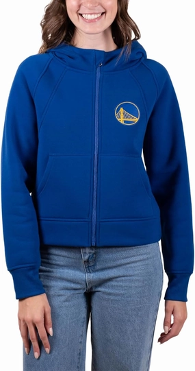 Ultra Game Women's NBA Official Super Soft Crop Top Full Zip Hoodie Sweatshirt