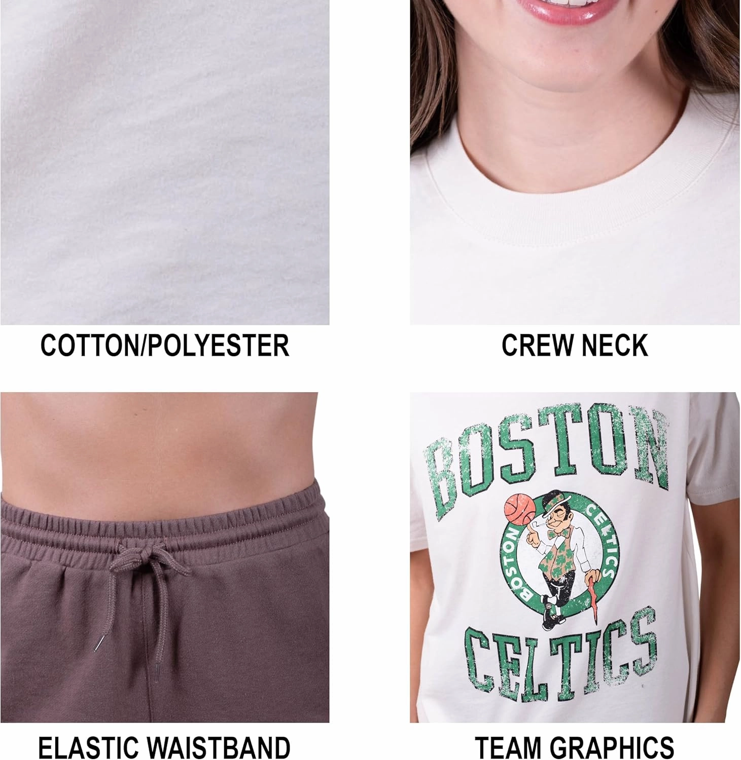 Ultra Game Women's NBA Official Super Soft T-Shirt & Short Set