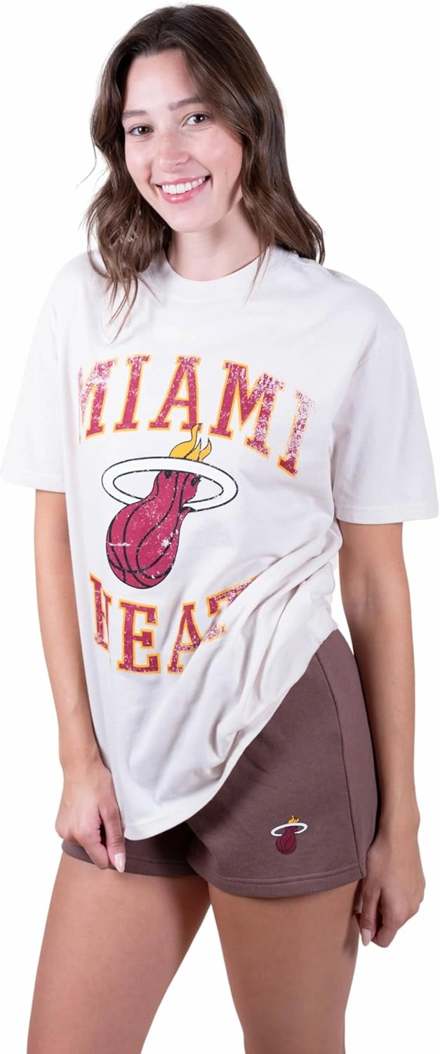 Ultra Game Women's NBA Official Super Soft T-Shirt & Short Set