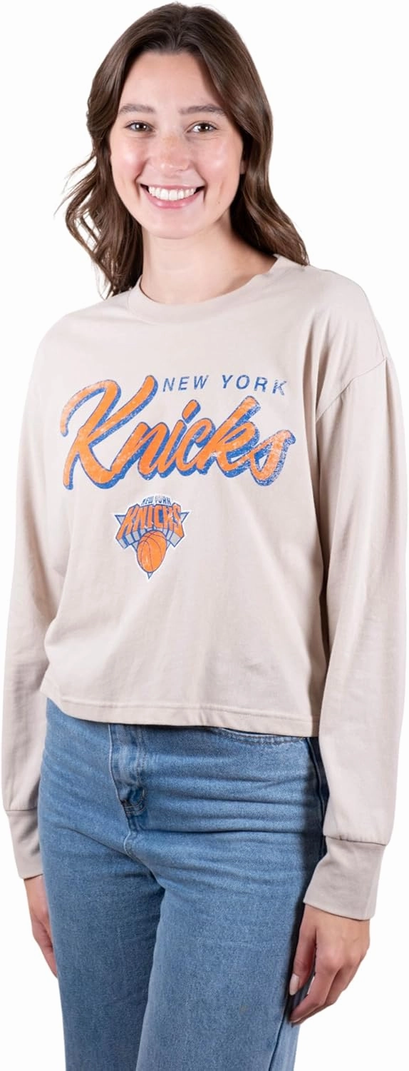 Ultra Game Women's NBA Super Soft Crop Top Pullover Sweatshirt